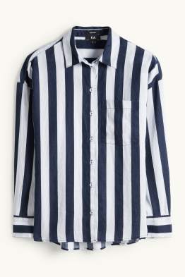 Leinen-Hemdbluse - gestreift