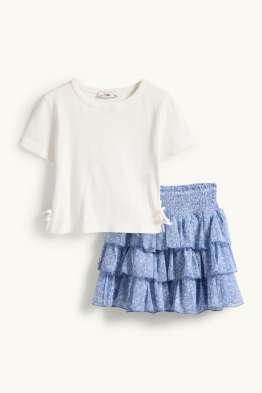 Set - t-shirt e gonna - 2 pezzi - a fiori