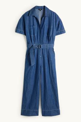 Jeans-Jumpsuit mit Gürtel