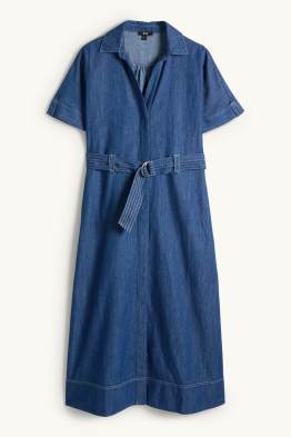 Jeans-Blusenkleid mit Gürtel