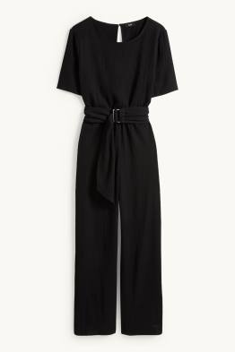 Jumpsuit mit Gürtel - strukturiert