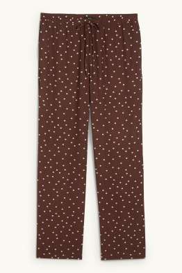 Cloth trousers - mid-rise waist - wide leg - polka dot