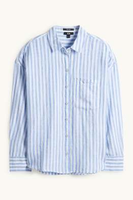 Leinen-Hemdbluse - gestreift