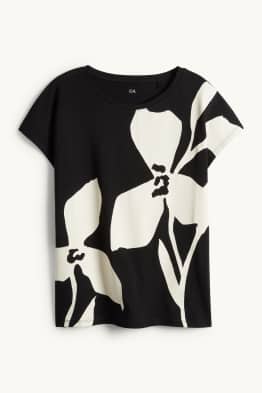 T-Shirt - Regular Fit - geblümt