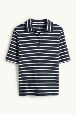 Polo - regular fit - finition côtelée - à rayures