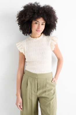 T-Shirt - Regular Fit - gesmokt