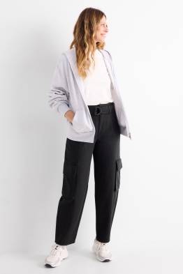 Pantalon cargo à ceinture - high waist - tapered fit