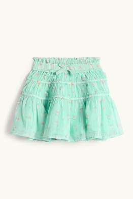 Fleurs - jupe - effet brillant