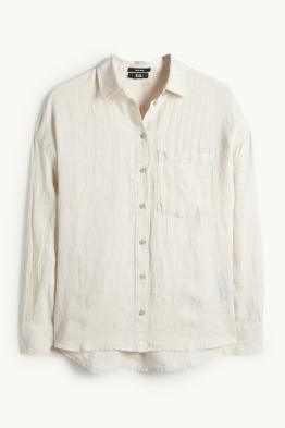 Leinen-Hemdbluse