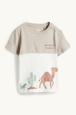 Wielbłąd i jaszczurka - koszulka niemowlęca z krótkim rękawem