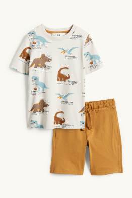 Dino - set - T-shirt en sweatshort - 2-delig