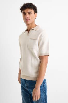 Koszulka polo z dzianiny - regular fit - ze wzorem