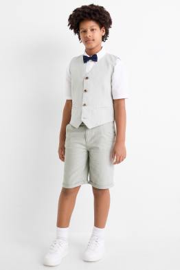 Bermudas avec bretelles et teneur en lin