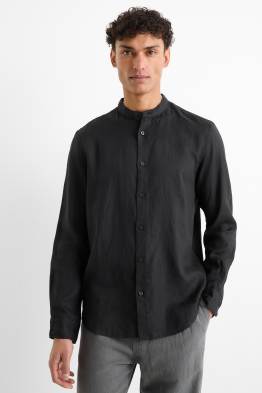 Chemise en lin - regular fit - encolure montante