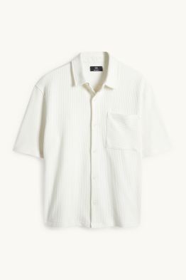 Chemise - relaxed fit - col kent - côtelée