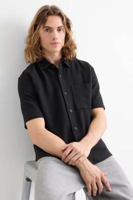 Chemise - relaxed fit - col kent - côtelée