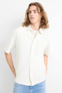 Chemise - relaxed fit - col kent - côtelée