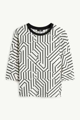 T-Shirt - Relaxed Fit - gemustert