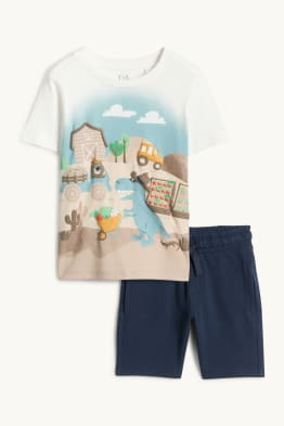 Boerderij en dino - set - T-shirt en sweatshort