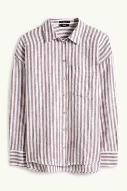 Leinen-Hemdbluse - gestreift