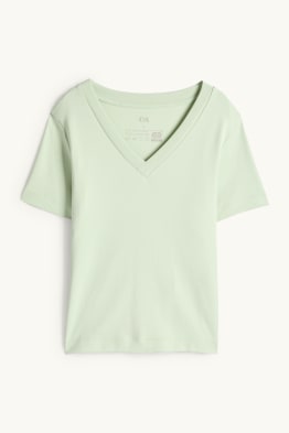 Tricou cu decolteu în V - slim fit