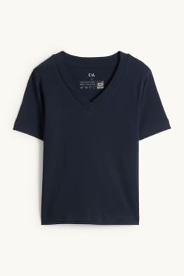 T-shirt z dekoltem w serek - slim fit