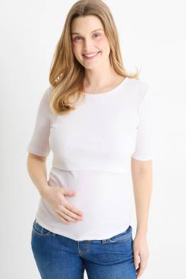 Kojící tričko - slim fit - žebrované