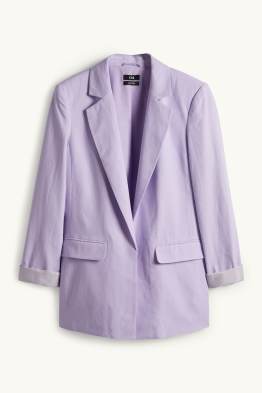 Długi żakiet - regular fit - miks lniany