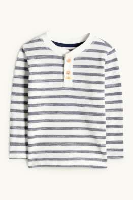 Słoneczko - koszulka niemowlęca z długim rękawem - w paski