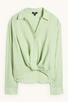Bluse mit Knotendetail - gestreift