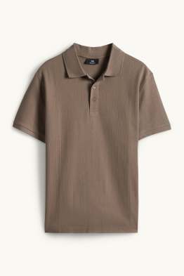 Poloshirt - Relaxed Fit - gerippt - strukturiert