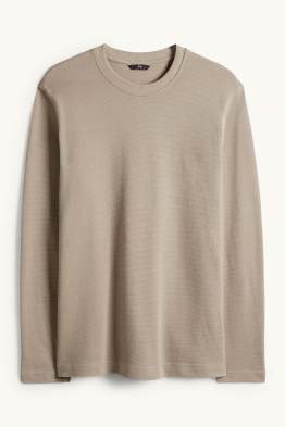Long sleeve top - regular fit - textured