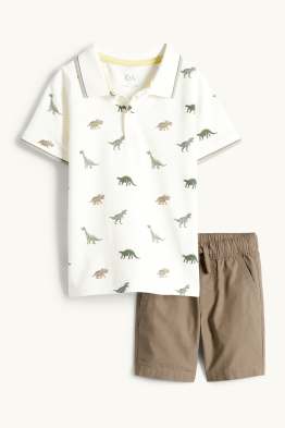 Dino - set - poloshirt en korte broek - 2-delig