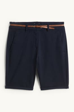 Bermudas mit Gürtel - Mid Waist