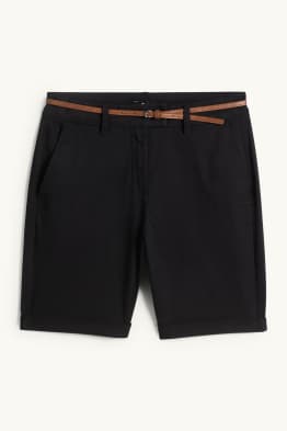Bermudas mit Gürtel - Mid Waist