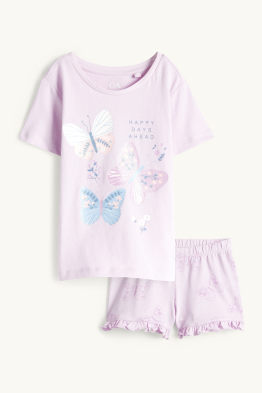 Butterfly - short pyjamas - 2 piece - shiny