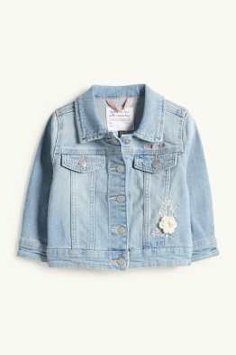 Kwiatki - niemowlęca kurtka dżinsowa