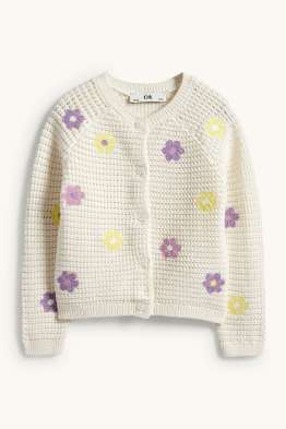 Blume - Strickjacke - strukturiert