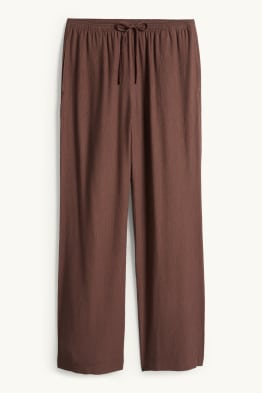 Cloth trousers - mid-rise waist - wide leg