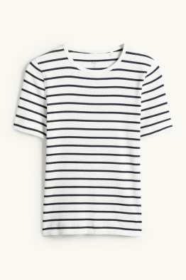 T-shirt d’- slim fit - finition côtelée - à rayures