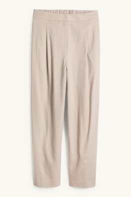 Business-Hose - Mid Waist - Regular Fit - Leinen-Mix