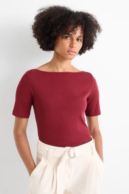 T-shirt - regular fit - w prążki