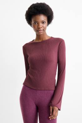 Langarmshirt - Slim Fit - gerippt