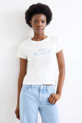 T-shirt - oversize - w prążki