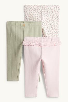 Confezione da 3 - leggings per neonati - a coste