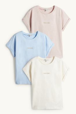 Multipack 3er - Kurzarmshirt - Glanz-Effekt