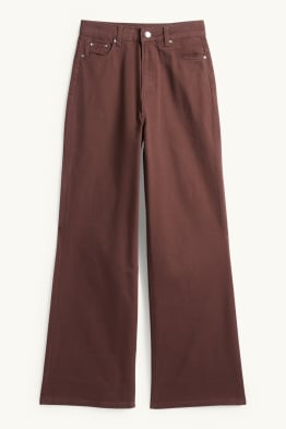 Pantalon en toile - high waist - wide leg