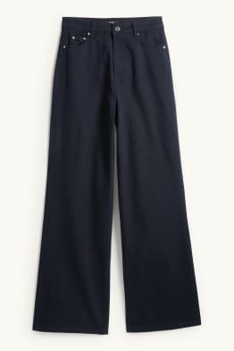 Pantalon en toile - high waist - wide leg