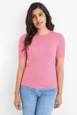 T-shirt - slim fit - ribstof