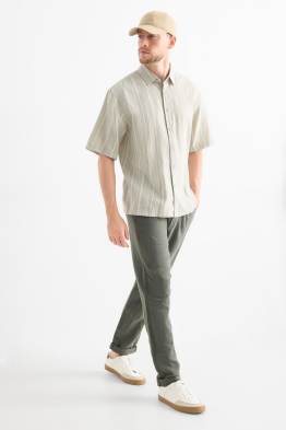 Chino - tapered fit - lin mélangé